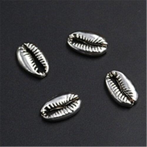 WKOUD 10pcs Silver Color Sea Abalone Charm Fashion Necklace Bracelet DIY Handmade Metal Jewelry Alloy Pendants A1229