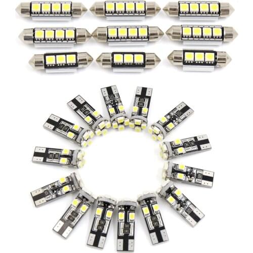X Autohaux 23PCS (14xT10+3x36mm+6x41mm) Canbus White Car Auto Dome Map LED Light Interior Glove Box Truck License Footwell Light