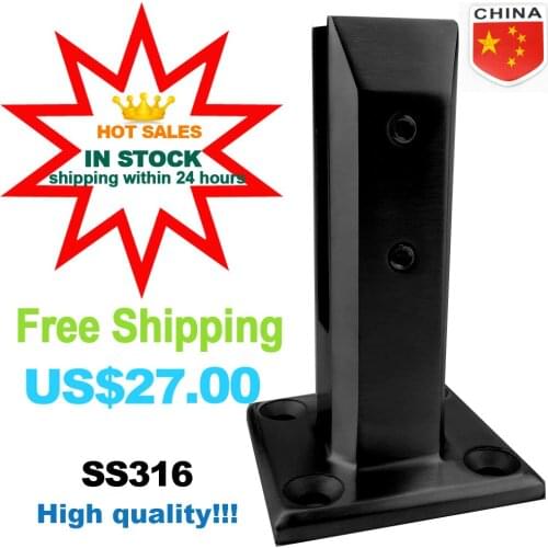 YL Free Shipping Black 316 High Quality Swimming Pool Stainless Riling Glass Spigot Clamp