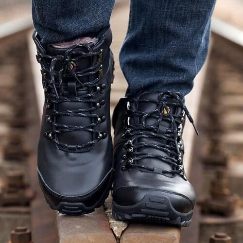 2020 winter mens shoes outdoor snow boots mens warm plush cotton shoes fur safety shoes combat military boots flat ankle