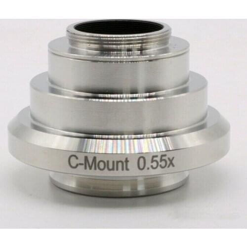 0.35X 0.55X 1X Mnifier Lens Adaptor Stainless Steel C-mount Camera Adapter for Leica Microscopes 1PC