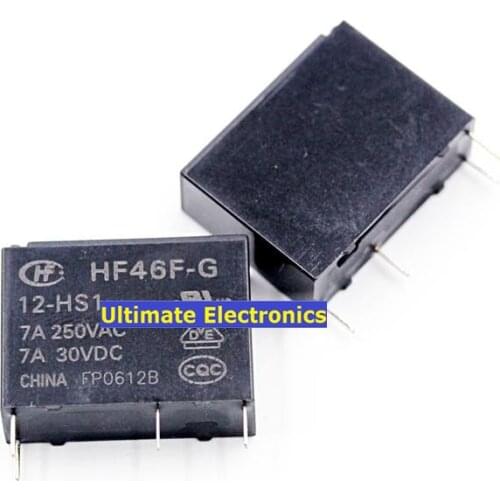 10PCS 46F-G| HF46F-G-12-HS1 4-pin group of normally open 7A 250VAC relay