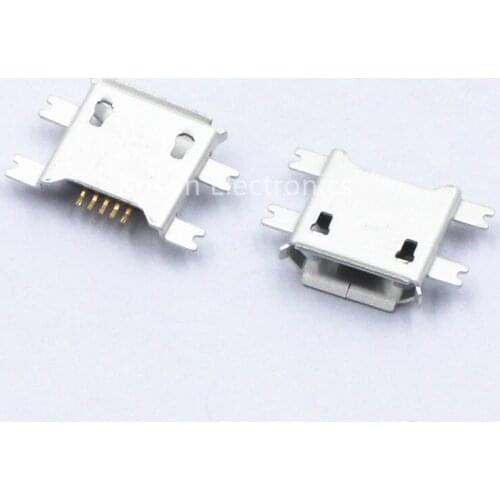 10pcs 5pin Female Micro USB Connector SMD 4 Fixed feet Widely used in tablet phones and PDA