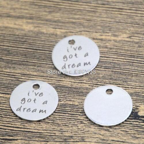10pcs i've got a dream charm silver tone message charm pendant 20mm