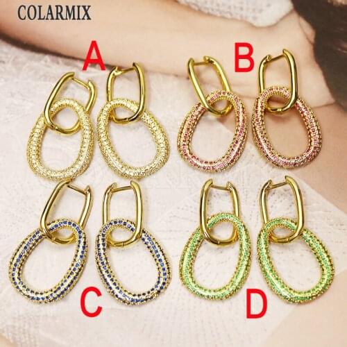 5 pairs Mix zircon earrings hook dangle earrings jewelry drop earring zircon earrings fashion jewelry for women 51114