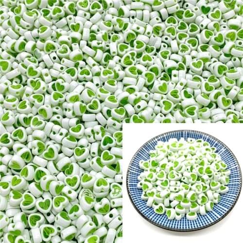 50pcs 8x5mm Love Acrylic Bead Loose Spacer Beads For Jewelry Making DIY Bracelet Accessories #A46a06