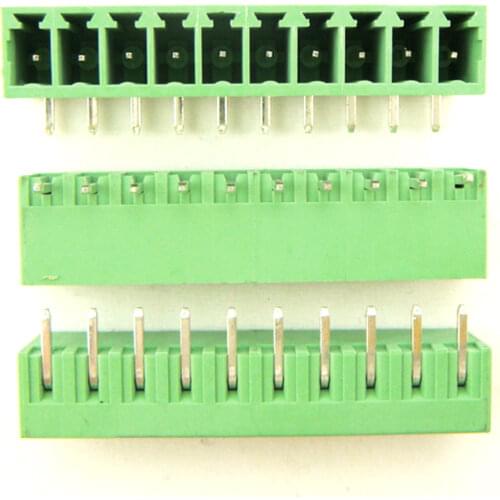 50pcs/lot) 15EDG-3.5-10P Bend Pin PCB Screw Terminal Block Connector 3.5mm Pitch 10 Pins Plug in