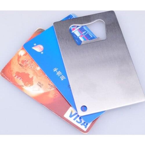 Top Quality 500 Piece Free Shipping Wallet Size Stainless Steel Credit Card Bottle Opener Business Card Beer Openers