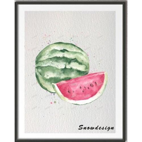 Watermelon Rikivity Original wall art canvas painting Pop Fruit poster prints Pictures Kitchen home Decor wall hanging sticker
