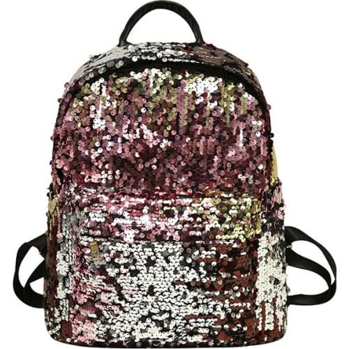 5PCS / LOT Shining Sequins Backpack Women Backpack School for Girl Travel Large Capacity Bags Fashion Bag Glitter Backpack