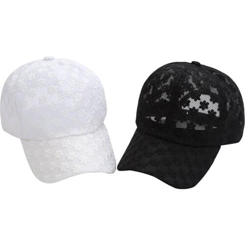 Brand Summer Lace Hat Cotton Baseball Cap For Women Breathable Mesh Girls Snapback Hip Hop Fashion Female Caps Adjustable