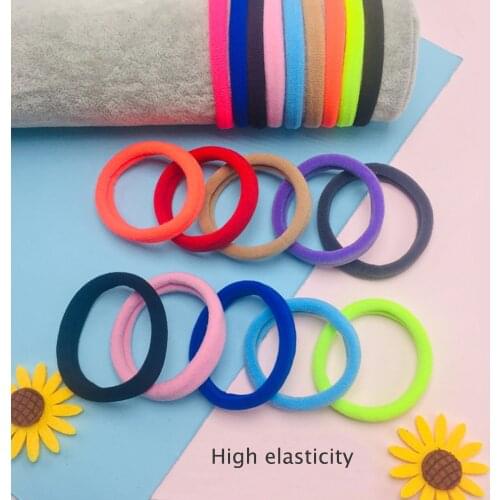 100 pcs/lot kids hair rope Hair Accessories Scrunchy Elastic Hair Bands Girls decorations Headbands Rubber Band gum for hair