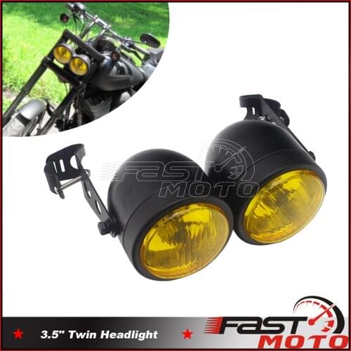 Two 3.5" Head light Motorcycle Twin Headlight With Mounting Bracket For Honda XR230 XR250 CRF150CRF250 XRF450 CB600 CB900F