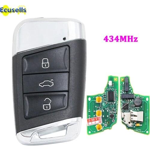 3 Buttons Smart Remote Key FOB 434MHz for Volkswagen Magotan Superb A7 Passat B8 2015-2018