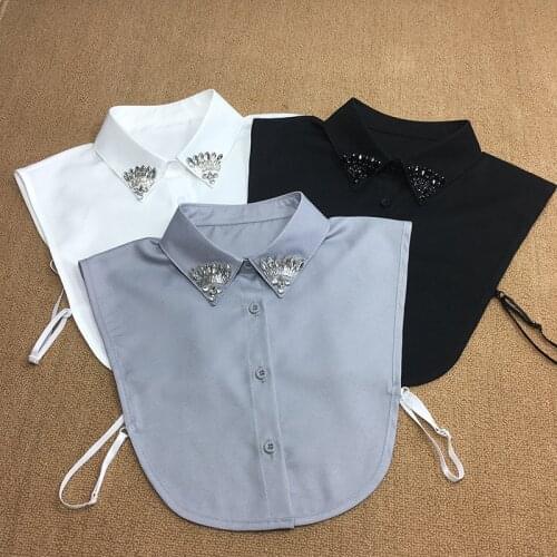 Decorative spot plaid pure color Women Necktie Gravatas Beige Color Shirt Black white dot Fake New False Ladies Fake Collar