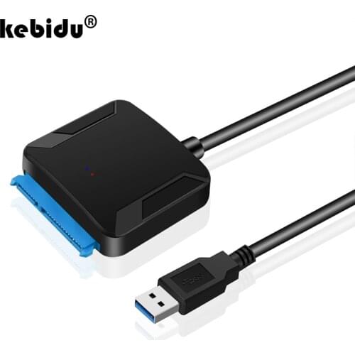 Kebidu USB 3.0 To 2.5" 3.5" SATA Hard Drive Adapter Cable 22 pin USB 3.0 to SATA Converter For SSD HDD Hard Drive Adapter Cable