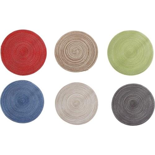 Home Decoration Round Weaving Place Dining Table Pad, 36Cm Heat Resistant Kitchen Anti-Skid Mat-ABUX