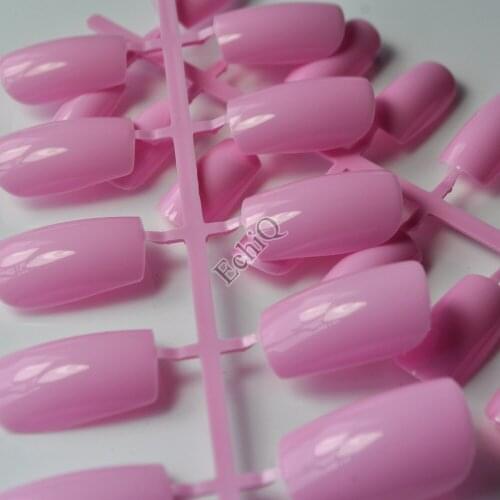 Pretty Pink Nail Art False Nails Pink Long Flat Top Fake Nail Tips Perfect for daily wear 24pcs R27-008M