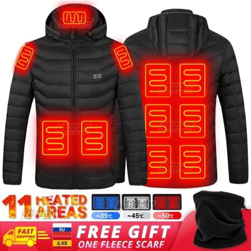 8 Areas Heated Jacket Mens Windbreaker Womens Warm Vest USB Heating Jackets Heated Vests Autumn Winter Coat Hiking Hunting