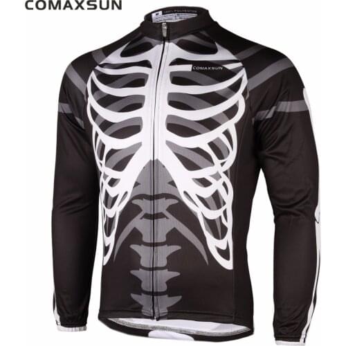 COMAXSUN Mens Long Sleeve Cycling Comfort Jersey Outdoor Shirts Skeleton EOCLJ06