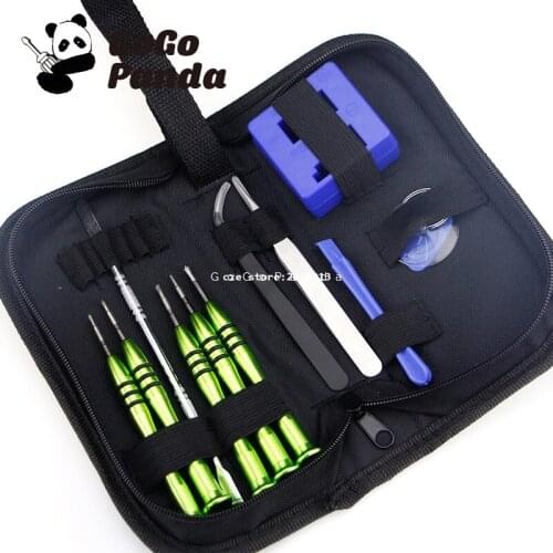 12 In 1 Telecommunications Dismantling Machine Tools Canvas Multi-purpose Combination Screwdriver Set with Tweezer Demagnetizer