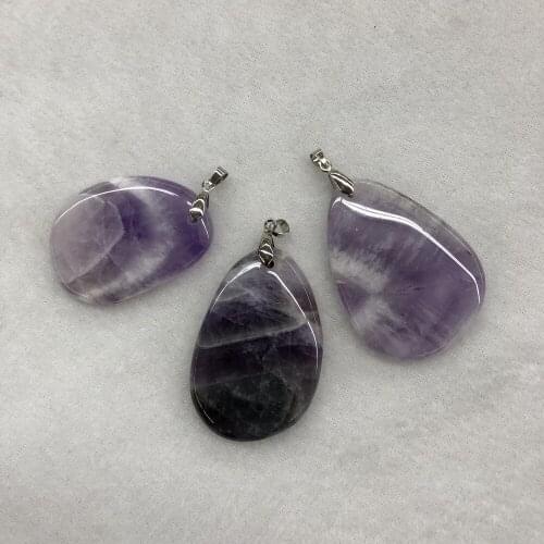 Wholesale10pcs Faceted Amethyste Quartz Drop Pendant,For Gem Stone Jewelry Necklace,Approx 45mm