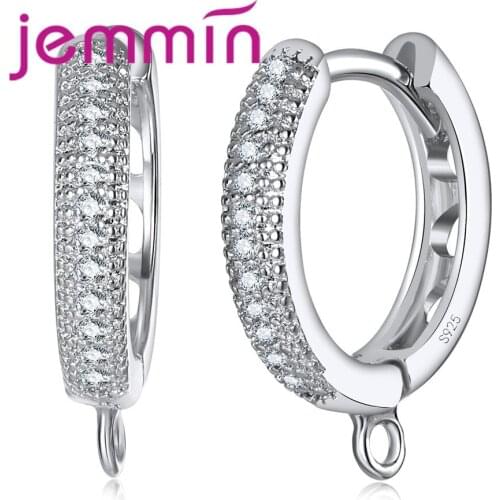 Wholesale 5 Pair/10 Piece Stud Earrings Paved Bright Cubic Zircon New Fashion 925 Sterling Silver Present For Women Girls