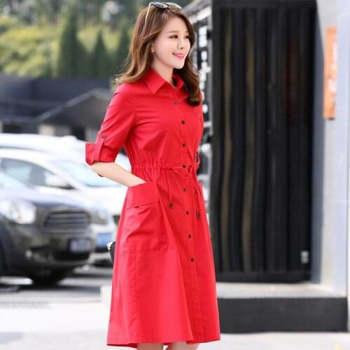 Coat Women Red Slim Para As Mulheres 2020 Womens Spring Autumn Trench Female Causal Tunique Longue Coats WXF115