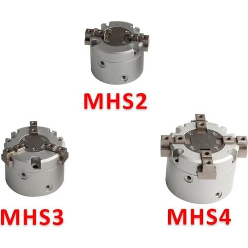 MHS2/MHS3/MHS4 Series 2/3/4 Finger Pneumatic Gripper SMC Replacement Double Action Rotating Cylinder 16D/20D/25D/32D/40D/50D