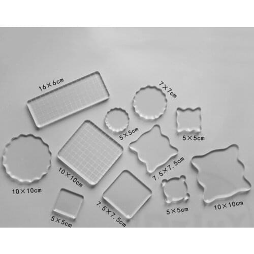 12 Styles) Crystal Acrylic Transparent Board for Clear Stamps Scrapbooking Craft Seal Block Photo Album Plexiglass Accessories