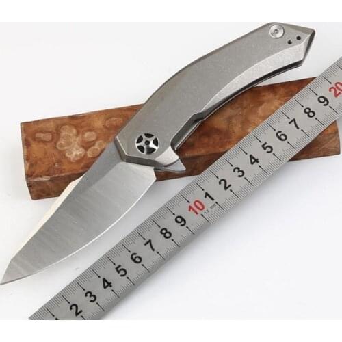 ZT Knife 0095 ZT0095 Folding Blade D2 Satin TC4 Titanium Handle Pocket Tactical Knife Hunting Fishing Knives EDC Tools
