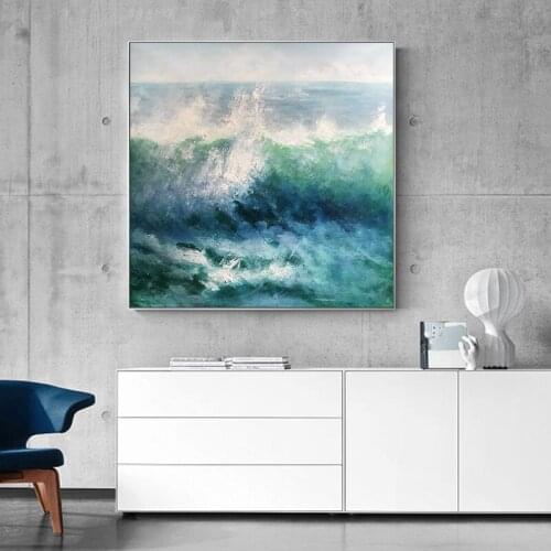 Modern abstract painting on canvas art acrylic painting original seascape Wall Art pictures for living room home decors caudros