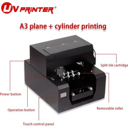 UV LED ultraviolet cooling system A3 UV inkjet printer for printing pillow towel/T-shirt/glass bottle/mobile phone case