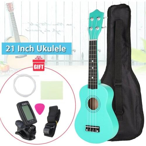 21 Inch Soprano Ukulele 4 Strings Hawaiian Guitar Musical Instruments Ukulele Soprano Guitar with Gig Bag Tuner