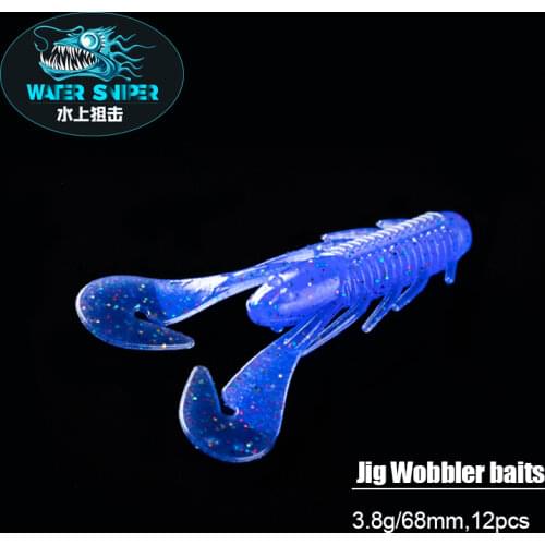 WATER SNIPER Craws Fishing Lures 68mm Soft Silicone Baits Shrimp Bass Peche Gear Fishing Tackle