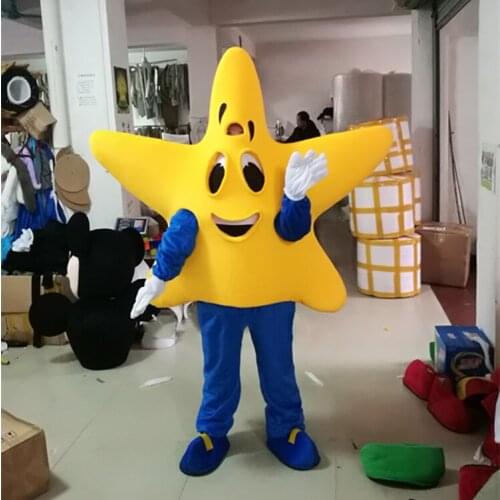 Yellow Star Mascot Costume Suits Cosplay Party Dress Outfits Clothing Advertising Carnival Halloween Christmas Easter adult size