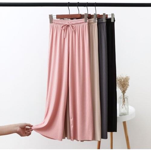Icy Chanel wide-leg pants womens pants high waist drape loose summer thin mopping casual straight summer trousers