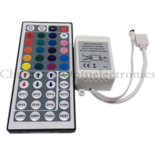 1PCS 44 Keys Dual Connectors IR Remote RGB Controller Output DC12V 2 Ports Dimmer For 3528 5050 SMD RGB LED Strip light Control