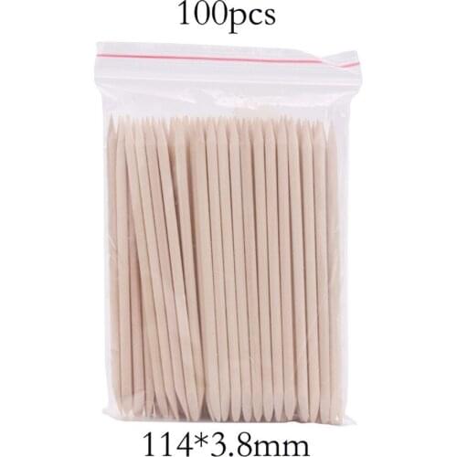 100pcs/set 50pcs/set Women Lady Double End Nail Art Wood Stick Cuticle Pusher Remover Pedicure Professional Nail Art Tool Set