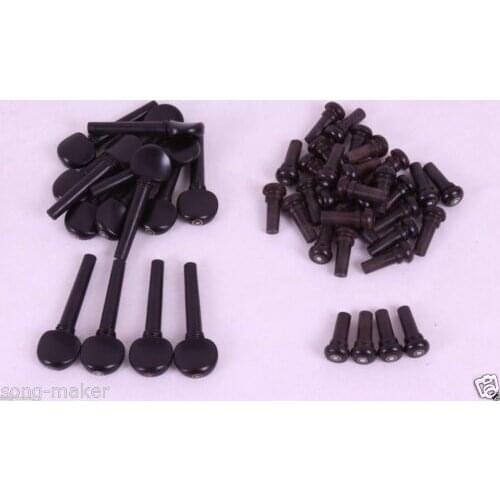 16pcs Violin Ebony peg + 10pcs violin end pin Ebony 4/4 Full size Violin Accessory Violin parts