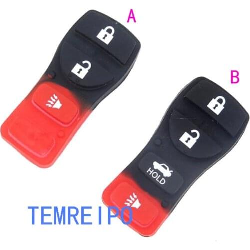 2pcs/lot 3button/4button Rubber Silica Gel Replacement Key Cover Shell Case Button For nissan