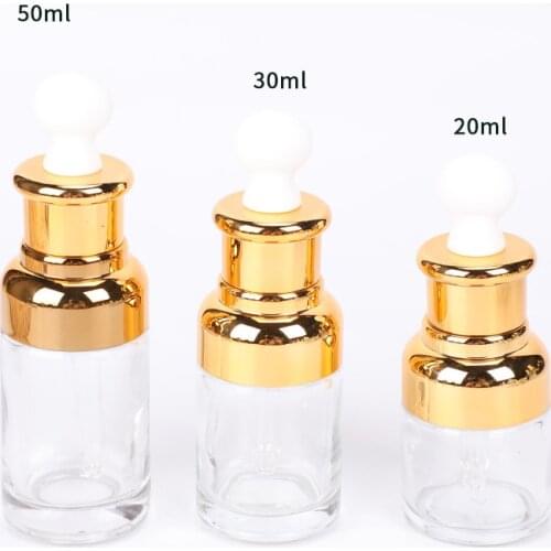 20Pcs/Lot 20ml Stock Clear Shoulder Sleeve Glass Essential Oil Empty Bottle Original Liquid Sub-bottling Cosmetic