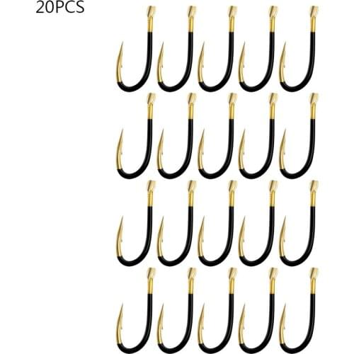 20Pcs Fishing Hooks Titanium Alloy Fishing Barbed Hook Worm Bait Holder Fishhooks Fish Lures Tackle Tools Accessories Supplies