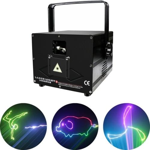 2021 New Laser Animation Pattern Effect Light RGB 3IN1 Full Color Laser Projector DJ Disco DMX512 Stage Christmas Party Show