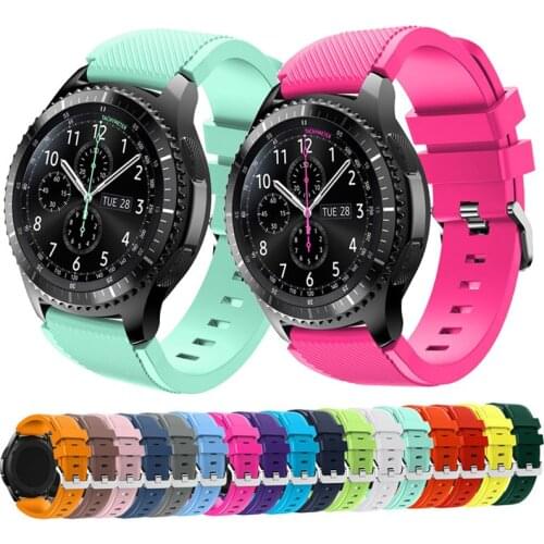 22mm Watchbands Sport Silicone Strap Band For Samsung Gear S3 Classic Frontier Replacement Band For Huami Amazfit Stratos 2/2S