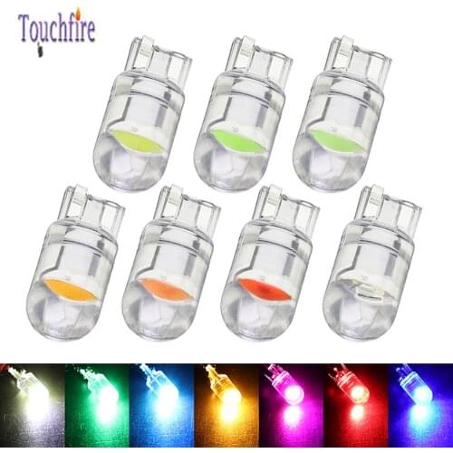 2pcs W5W 194 T10 Glass Cob LED Car Bulb 3000K 6000K 8000K White Green Blue Red Wedge License Plate Lamp Dome Light 12V
