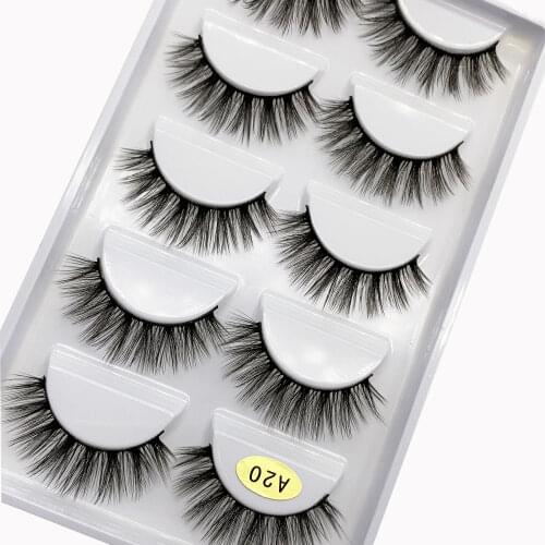3/5pairs Fake Eyelashes Dramatic Fluffy 3D Mink Lashes Wispy Wholesale Eye Lashes Thick Soft Real Eyelashes maquiagem