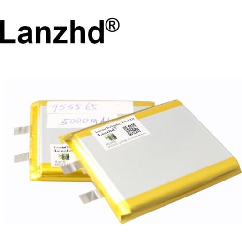 5-24pcs 3.7V Lithium polymer 5000mAh 55*60*9.5mm Soft package battery For Power Bank Bluetooth Speakers Tablet DVD battery