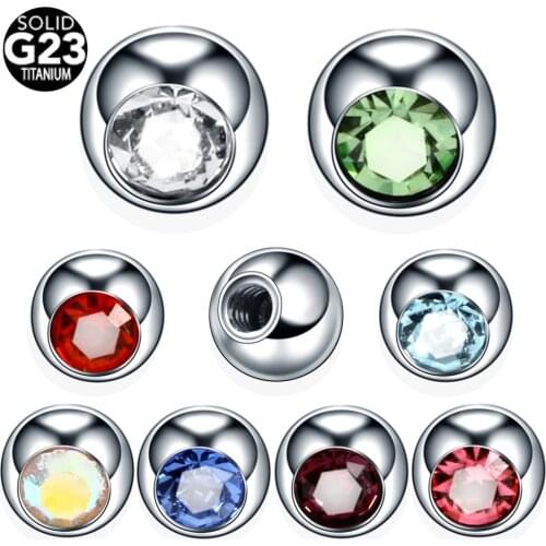 8pcs/lot 16G 14G Titanium Ball Stretcher Screw Balls Accessories Gem Lip Nipple Piercings Eyebrow Piercings Rings Body Jewelry