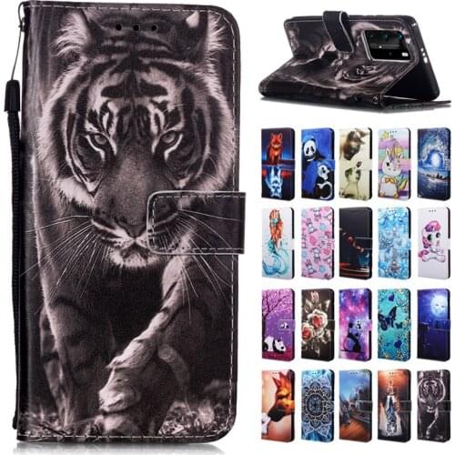 For on Etui Huawei P40 Lite Case Cover sFor Huawei P40 Pro P 40 P40lite Phone Case Coque Luxury Animal Wallet Leather Flip Cases